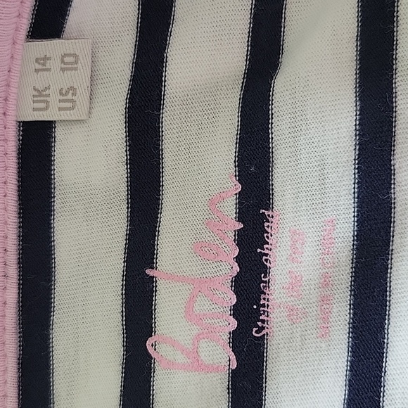 Boden 100% Cotton Striped Long Sleeve Tee Size 10 - Picture 6 of 6